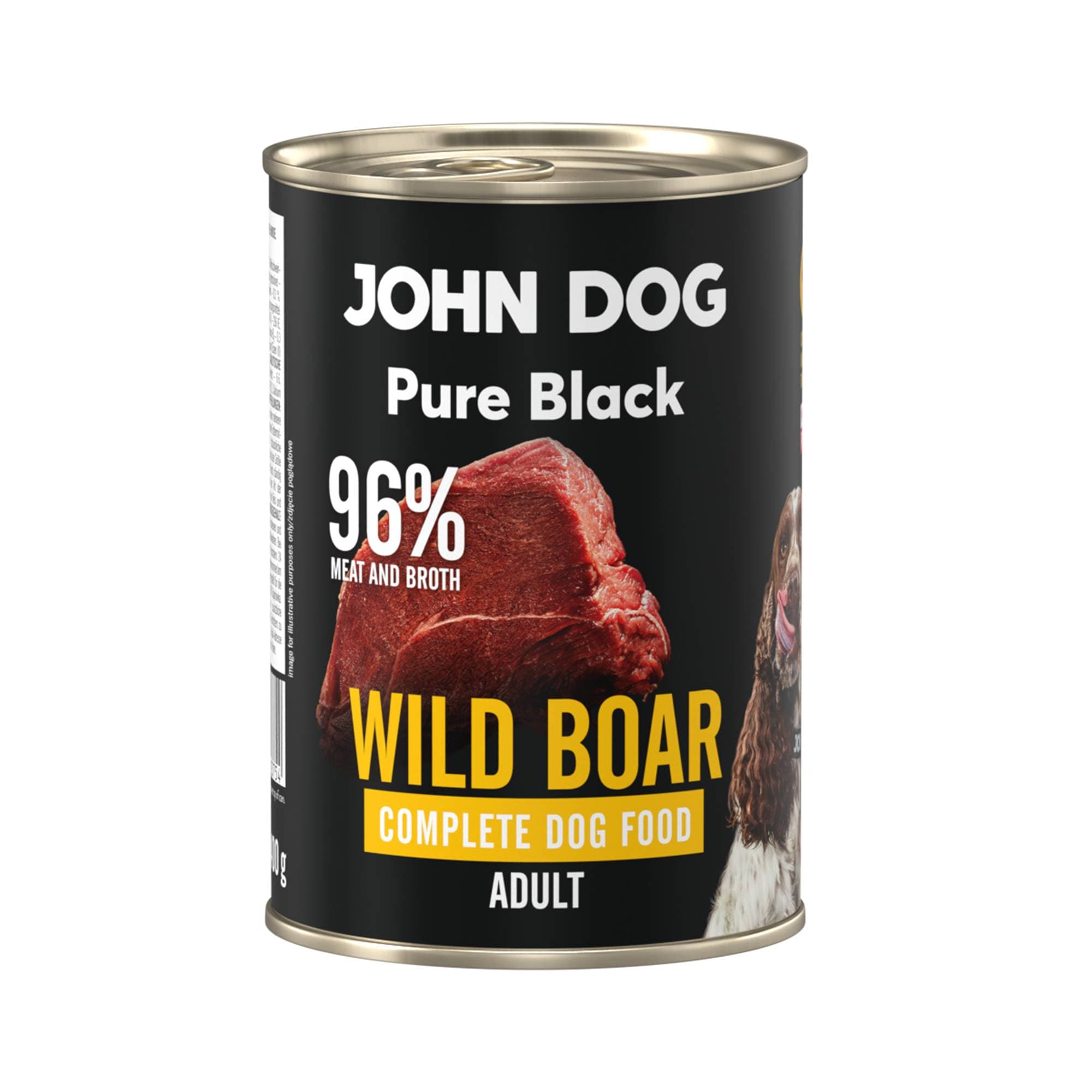 John Dog Pure Black karma mokra dla dorosłych psów z dzikiem