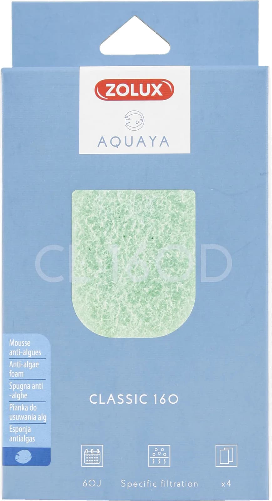 Zolux Aquaya Phosphate Classic wkład filtracyjny do filtra akwarium 4 szt. – Classic 160