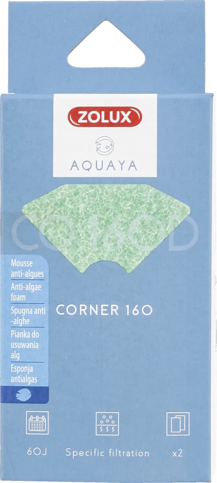 Zolux Aquaya Phosphate Corner wkład antyfosforanowy do filtra akwarium 2 szt.