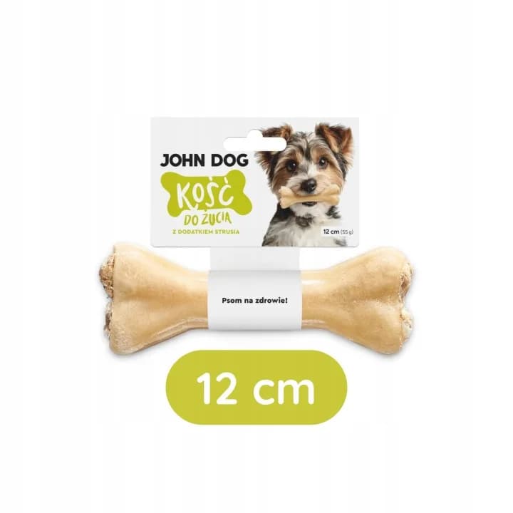 John Dog Smakołyki Kość do żucia ze strusiem 12 cm 1 szt.