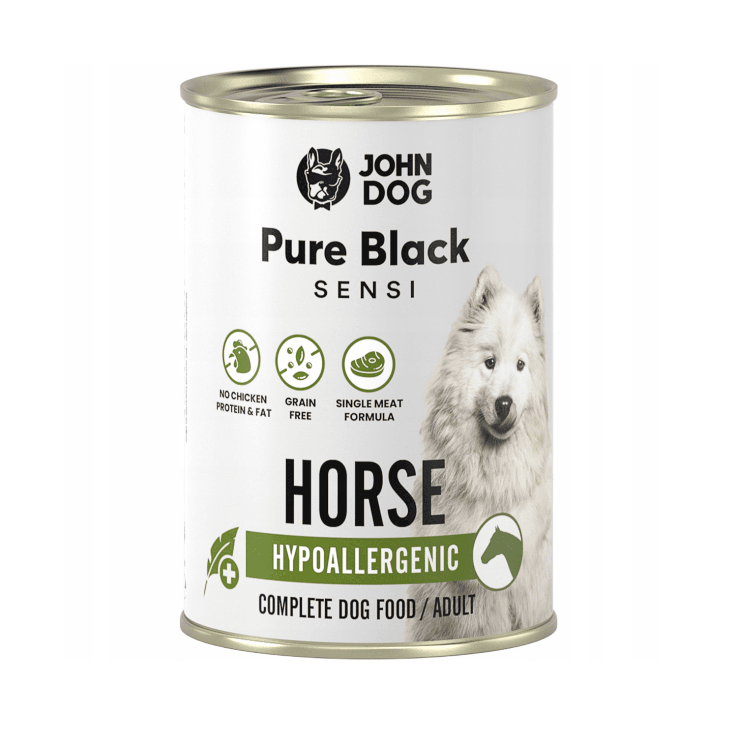 John Dog Pure Black Sensi Adult hipoalergiczna karma mokra dla dorosłych psów z koniną