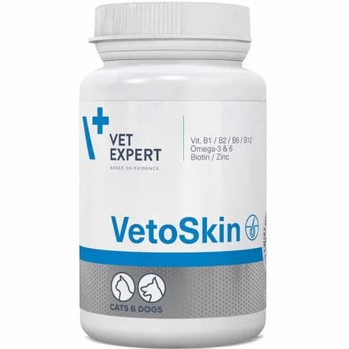 Vet Expert VetoSkin na zaburzenia dermatologiczne dla psów i kotów 60 kaps.