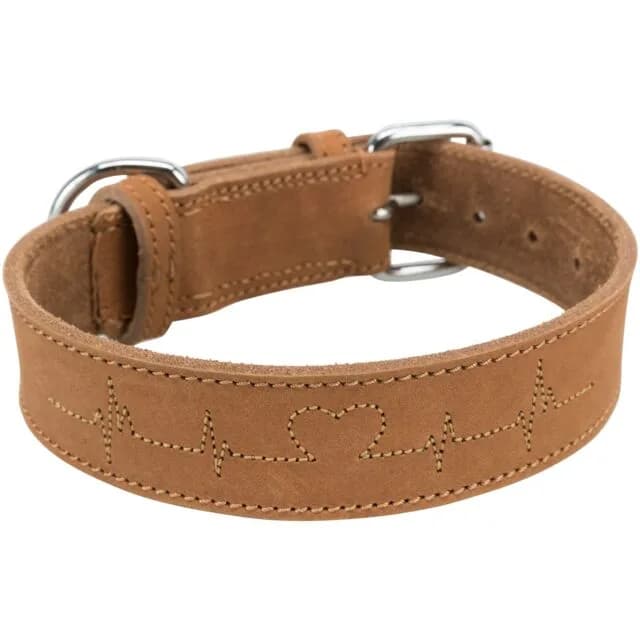 Trixie Rustic Heartbeat obroża dla psa z grubej skóry – brązowy, S-M
