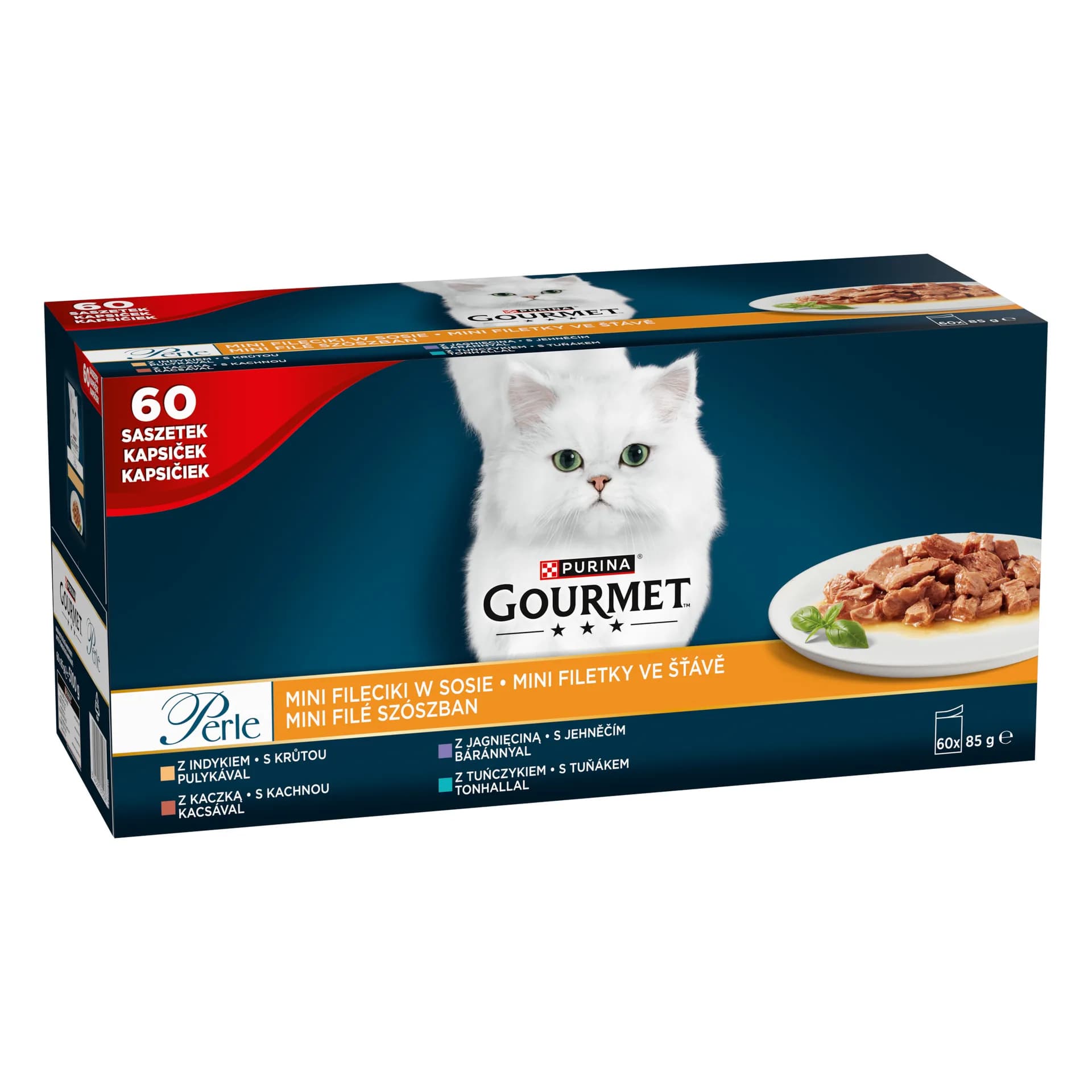 Gourmet Purina Perle mini Fileciki w sosie z tuńczykiem 60 × 85 g