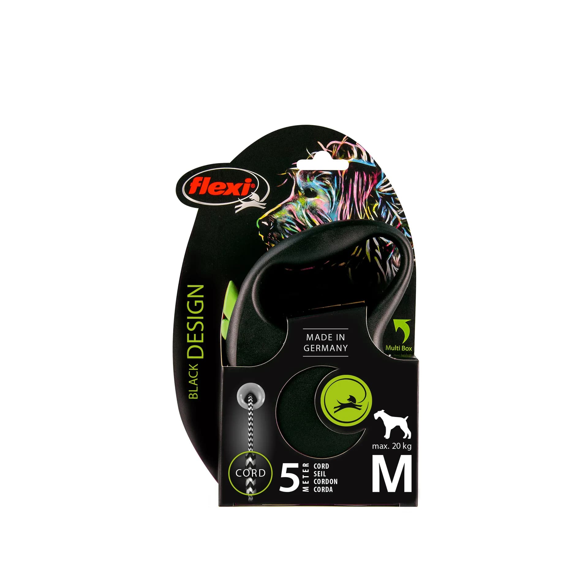 Flexi Black Design smycz automatyczna dla psa taśma – zielony, M