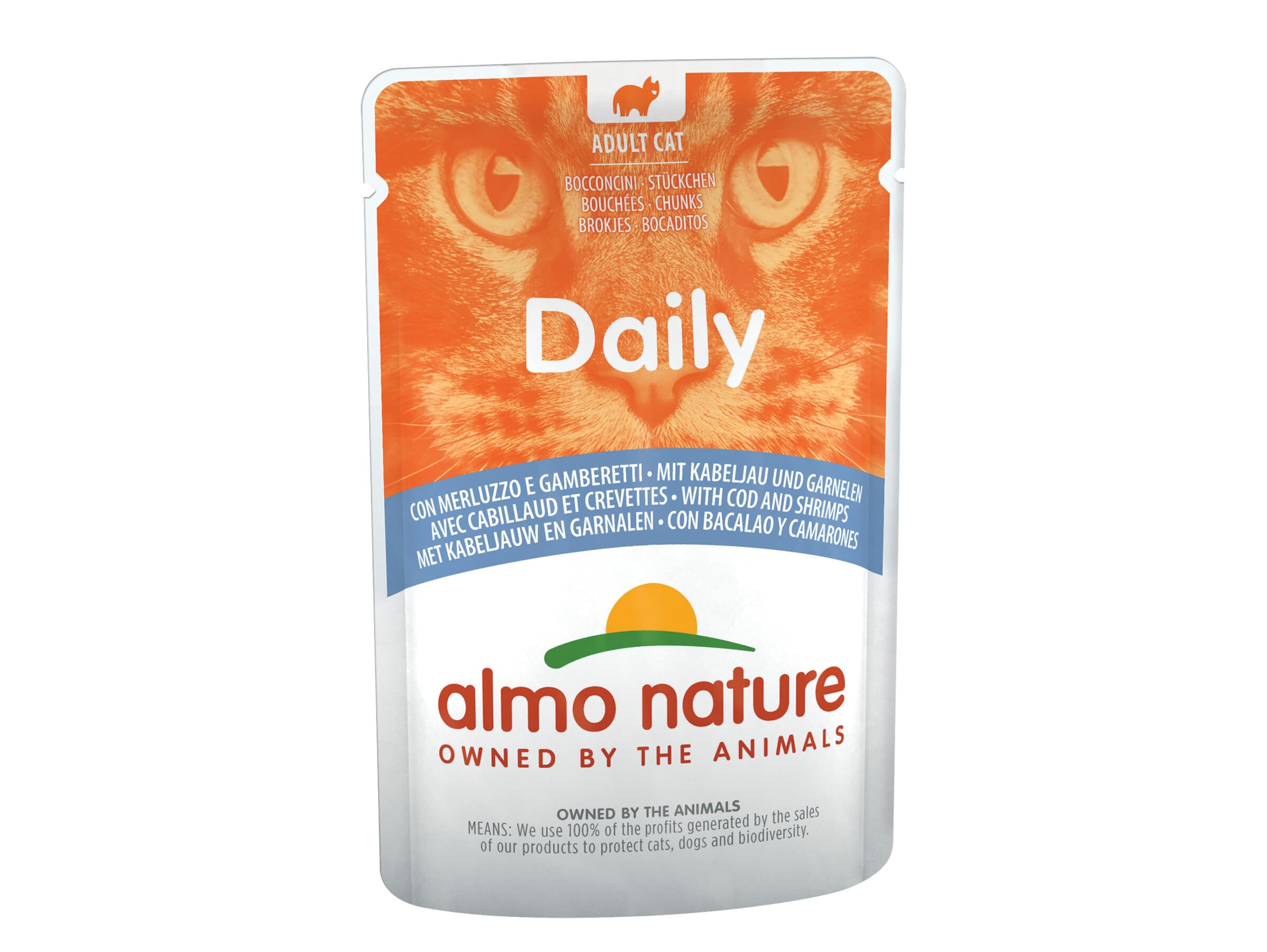 Almo Nature Saszetka Daily z dorszem i krewetkami dla kota 70 g