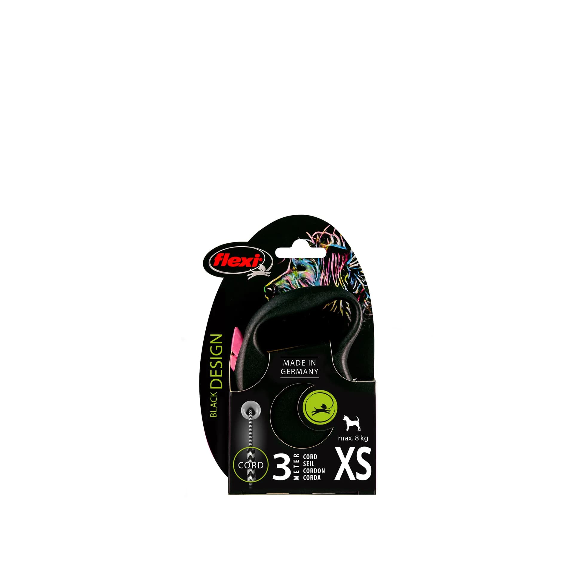 Flexi Black Design smycz automatyczna dla psa taśma – zielony, M