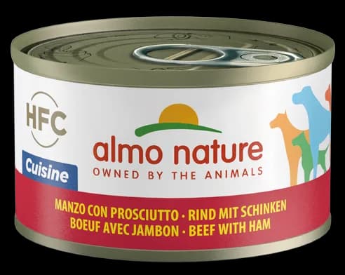 Almo Nature Puszka HFC Cuisine wołowina i szynka dla psa 95 g