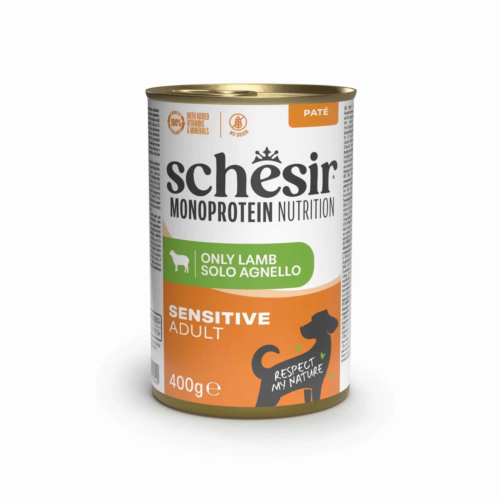 Schesir Monoprotein Nutrition Sensitive Jagnięcina karma mokra dla psa 400 g