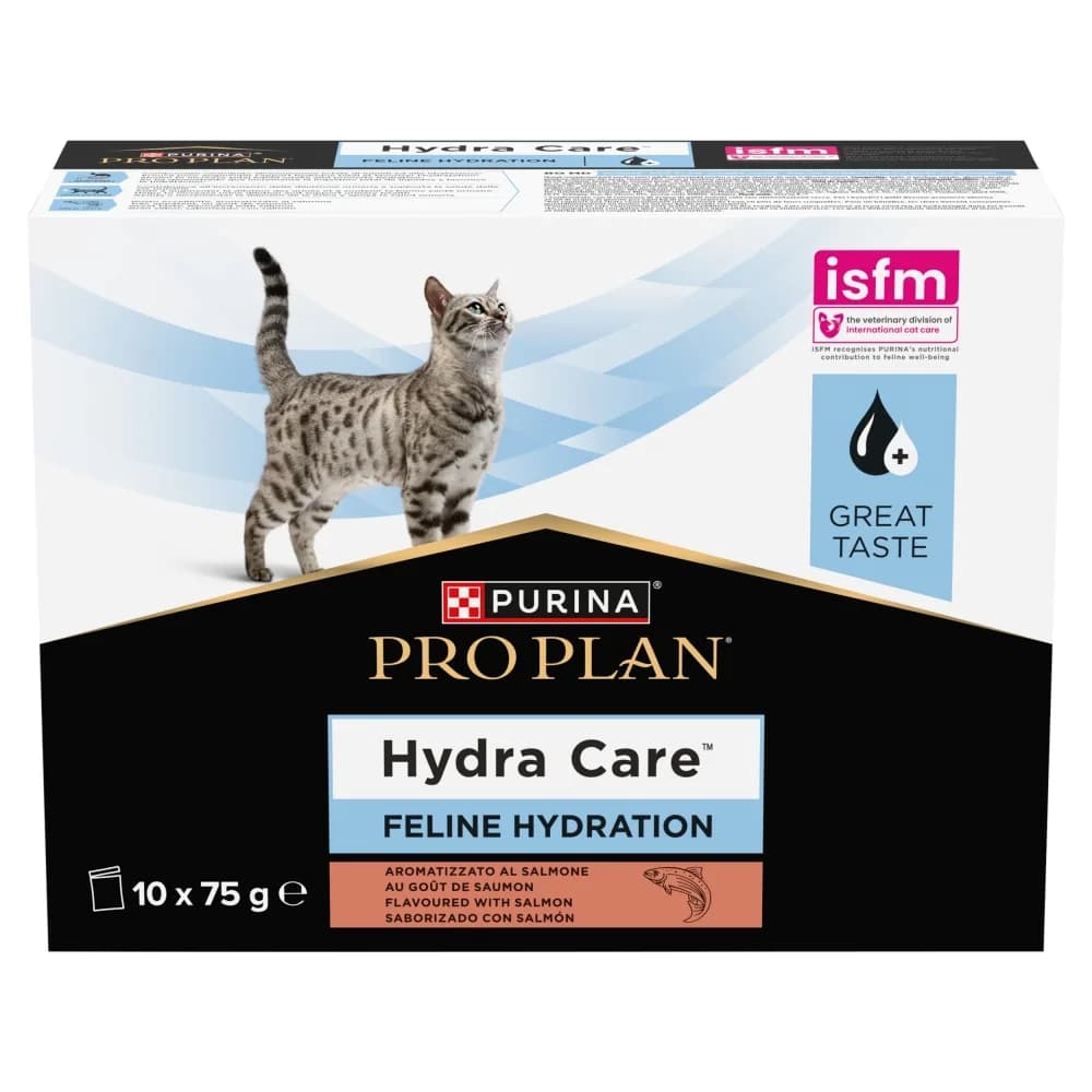 PRO PLAN Purina Veterinary Diets Feline Hydra Care mokry suplement nawadniający o smaku łososia dla dorosłych kotów 10 × 75 g