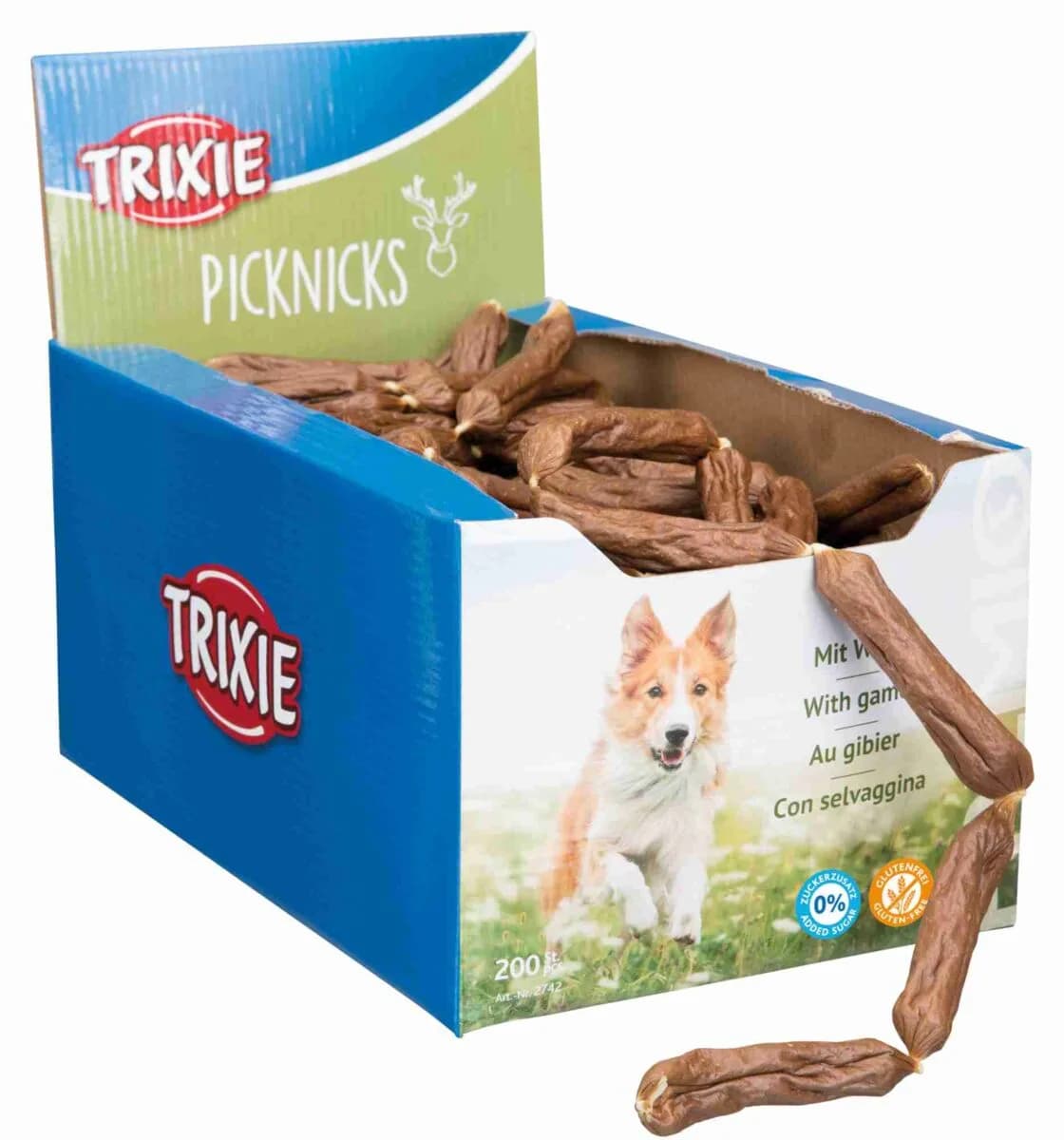 Trixie Kiełbaski z dziczyzną Premio/op, /szt, dla psa 200 szt. 8 cm