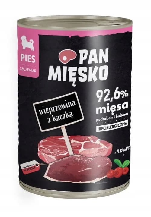 Pan Mięsko Karma mokra dla szczeniąt Wieprzowina z kaczką 400 g