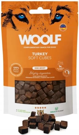 Woolf Soft Cubes Turkey Monoprotein Przysmak treningowy dla psa kostki 100 g