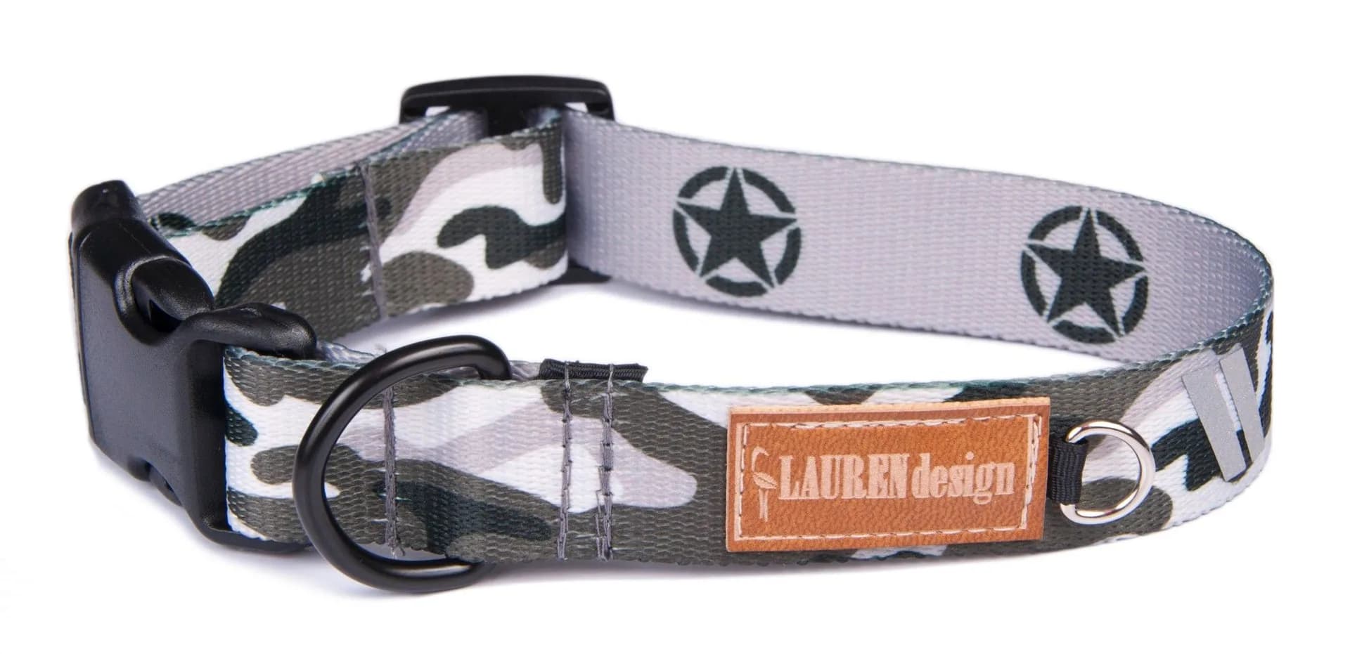 Lauren Design Obroża z klamrą Military Color dla psa