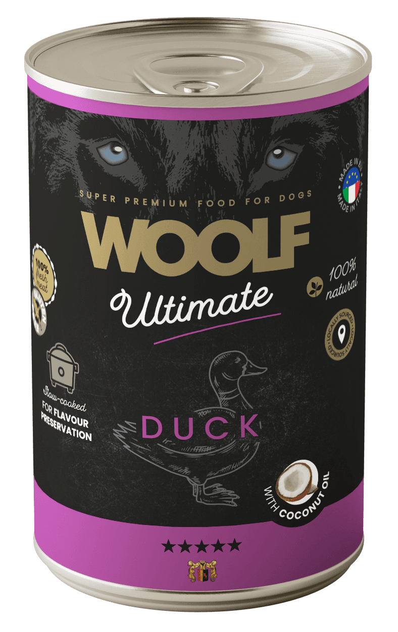 Woolf Ultimate Duck With Coconut Oil Karma Wilgotna z Kaczką i Olejem z Kokosa dla psów Dorosłych 400 g