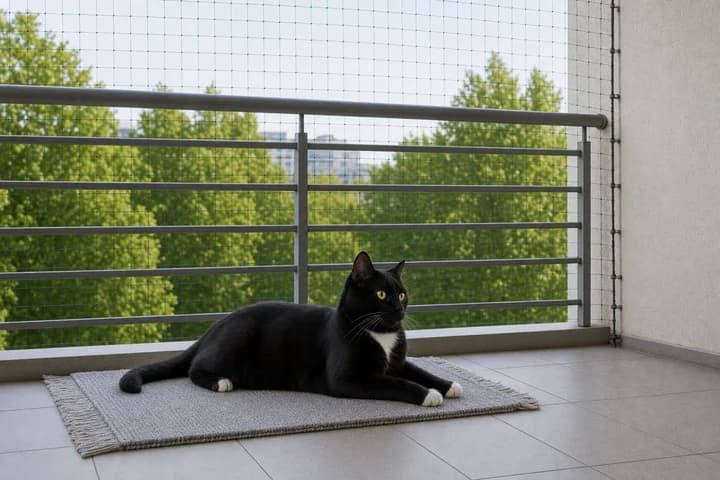 Siatka na balkon dla kota — jak zabezpieczyć balkon i okna krok po kroku
