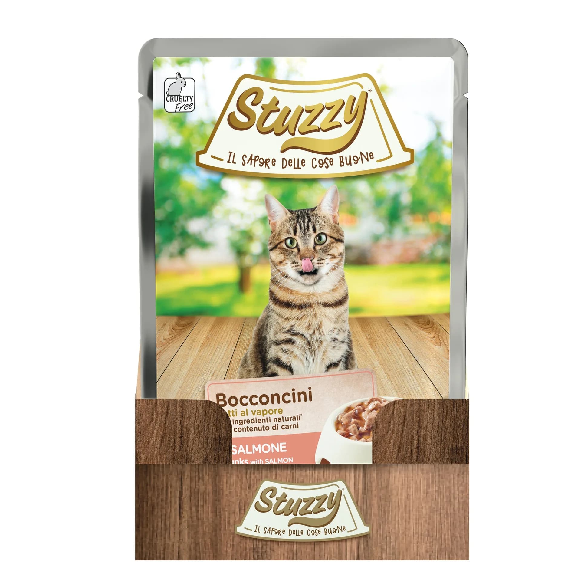 Stuzzy Bocconcini karma mokra dla dorosłych kotów o smaku łosoś w sosie 85 g