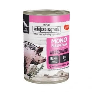 Wiejska Zagroda Karma mokra dla psa Monobiałkowa Wieprzowina 400 g