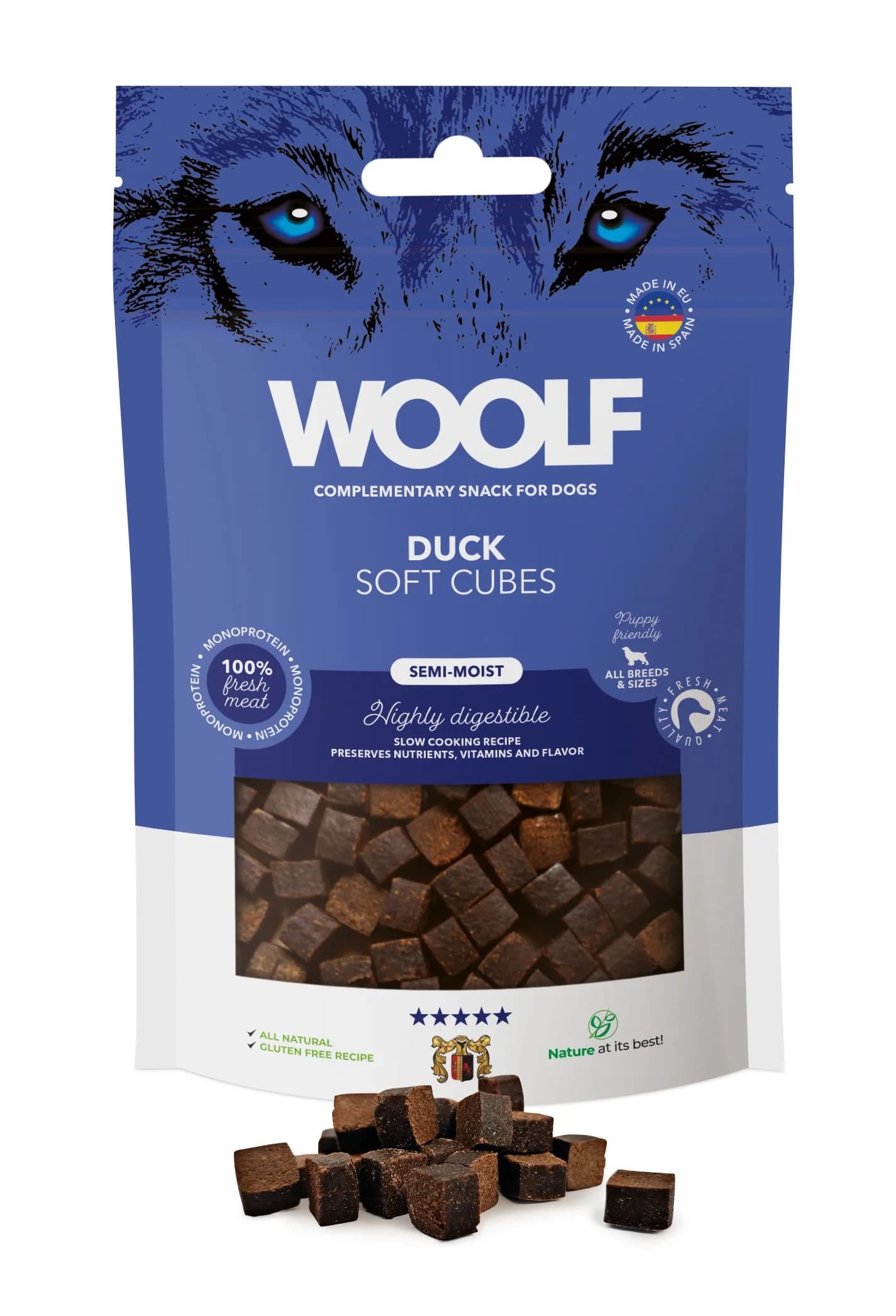 Woolf Soft Cubes Duck Monoprotein naturalny przysmak dla psa kostki z Kaczki 100 g