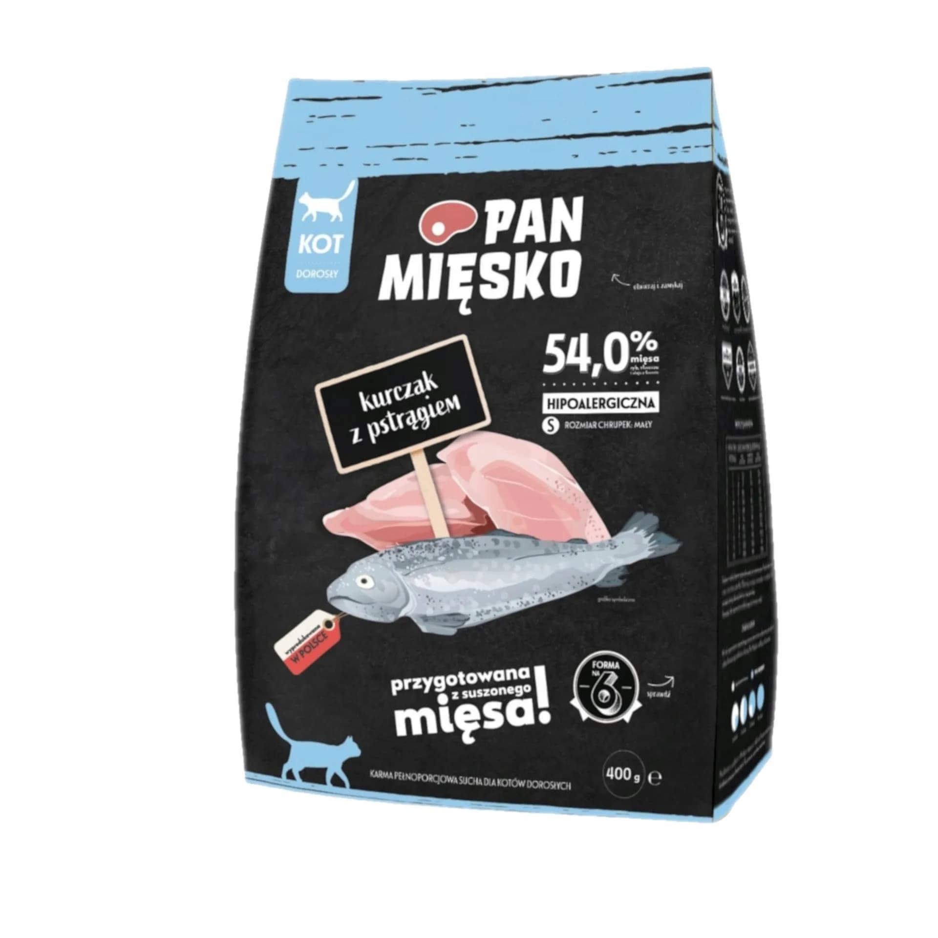 Pan Mięsko Karma sucha dla kota Kurczak z pstrągiem S