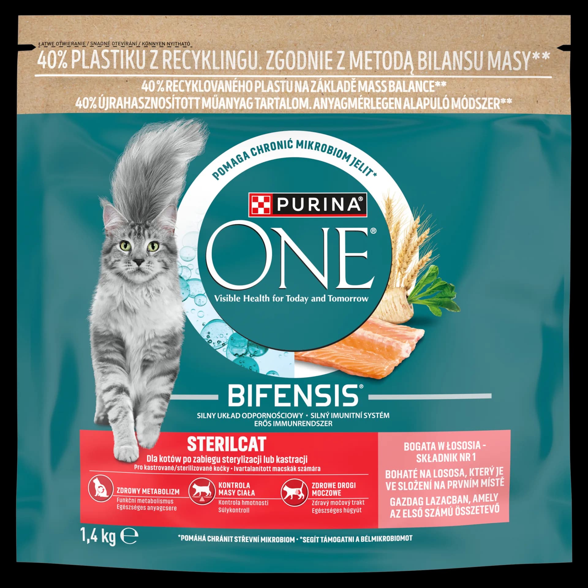 Purina ONE Bifensis Sterilcat Karma dla dorosłych kotów bogata w łososia – 1,4 kg