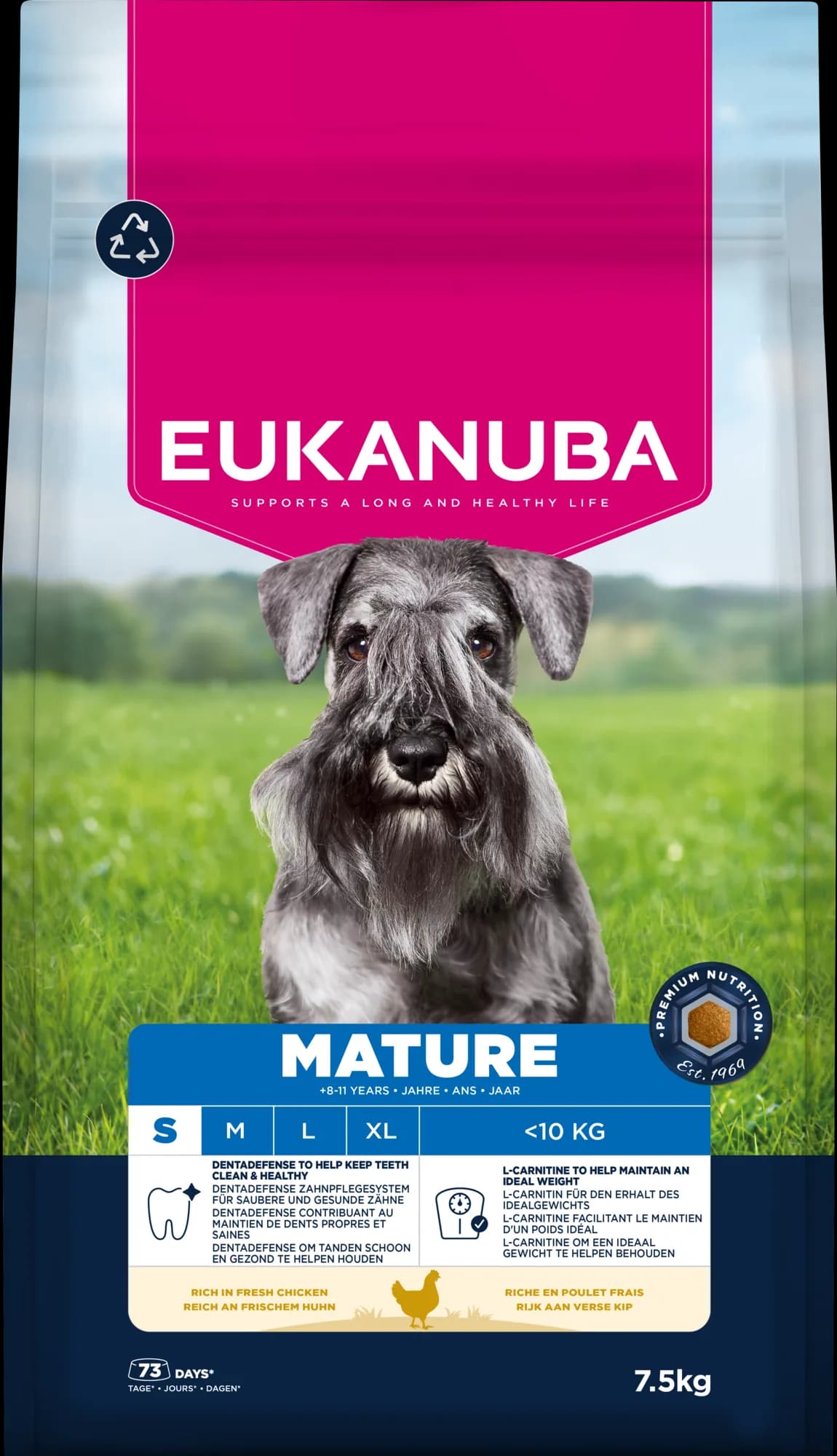 Eukanuba Dog life care mature sucha karma dla dojrzałych psów małych ras kurczak – 7,5 kg