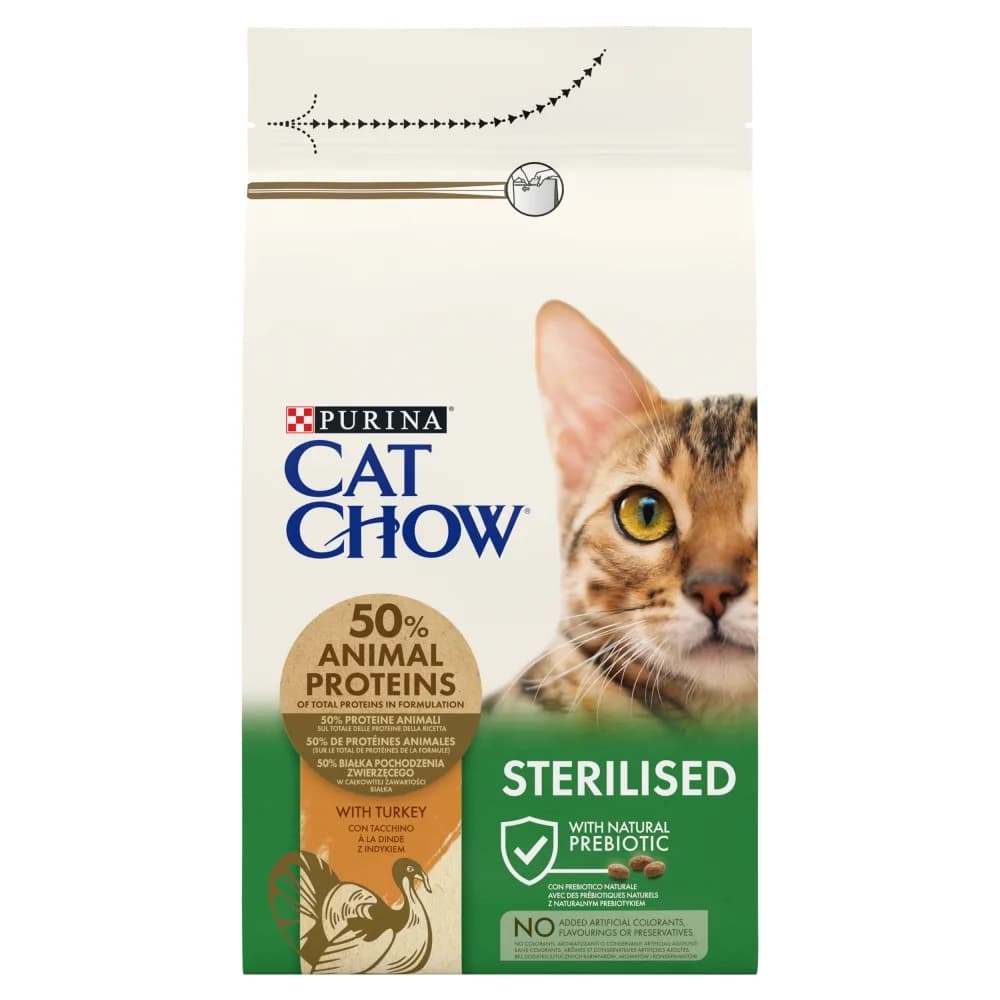 Cat Chow Purina Sterilised z indykiem karma sucha dla kotów po sterylizacji