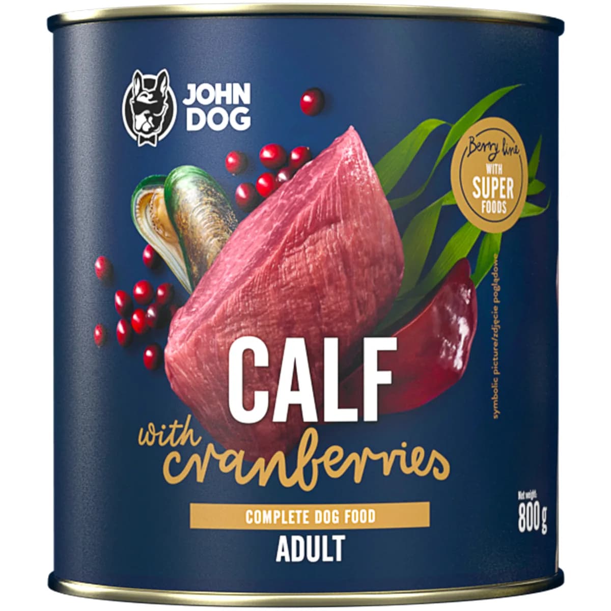 John Dog Berry Line Cielęcina z żurawiną karma mokra dla psa – 800 g