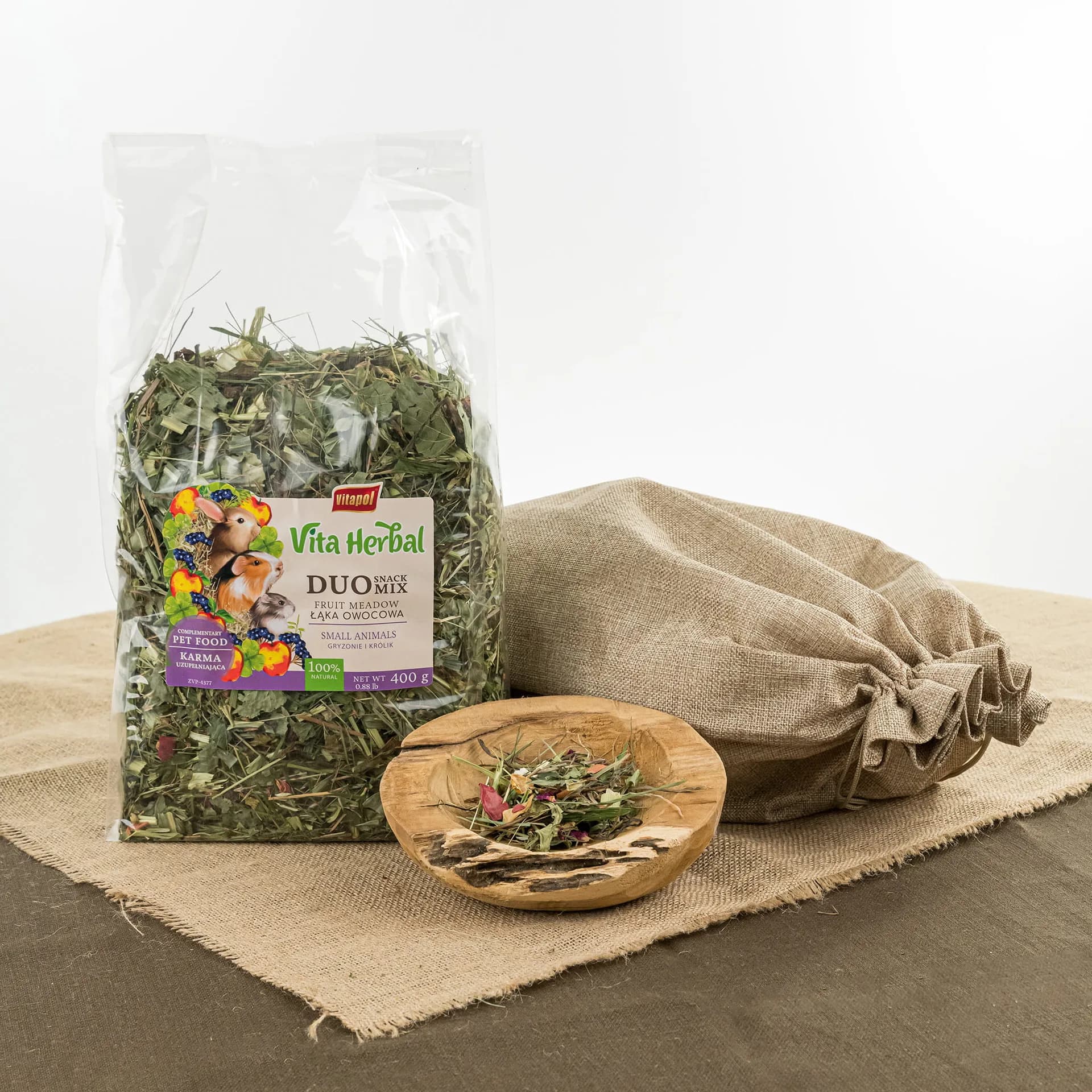 Vitapol Vita Herbal Duo Snack mix łąka owocowa dla gryzoni i królika 400 g
