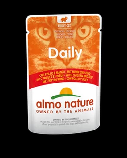 Almo Nature Saszetka Daily z kurczakiem i wołowiną dla kota 70 g