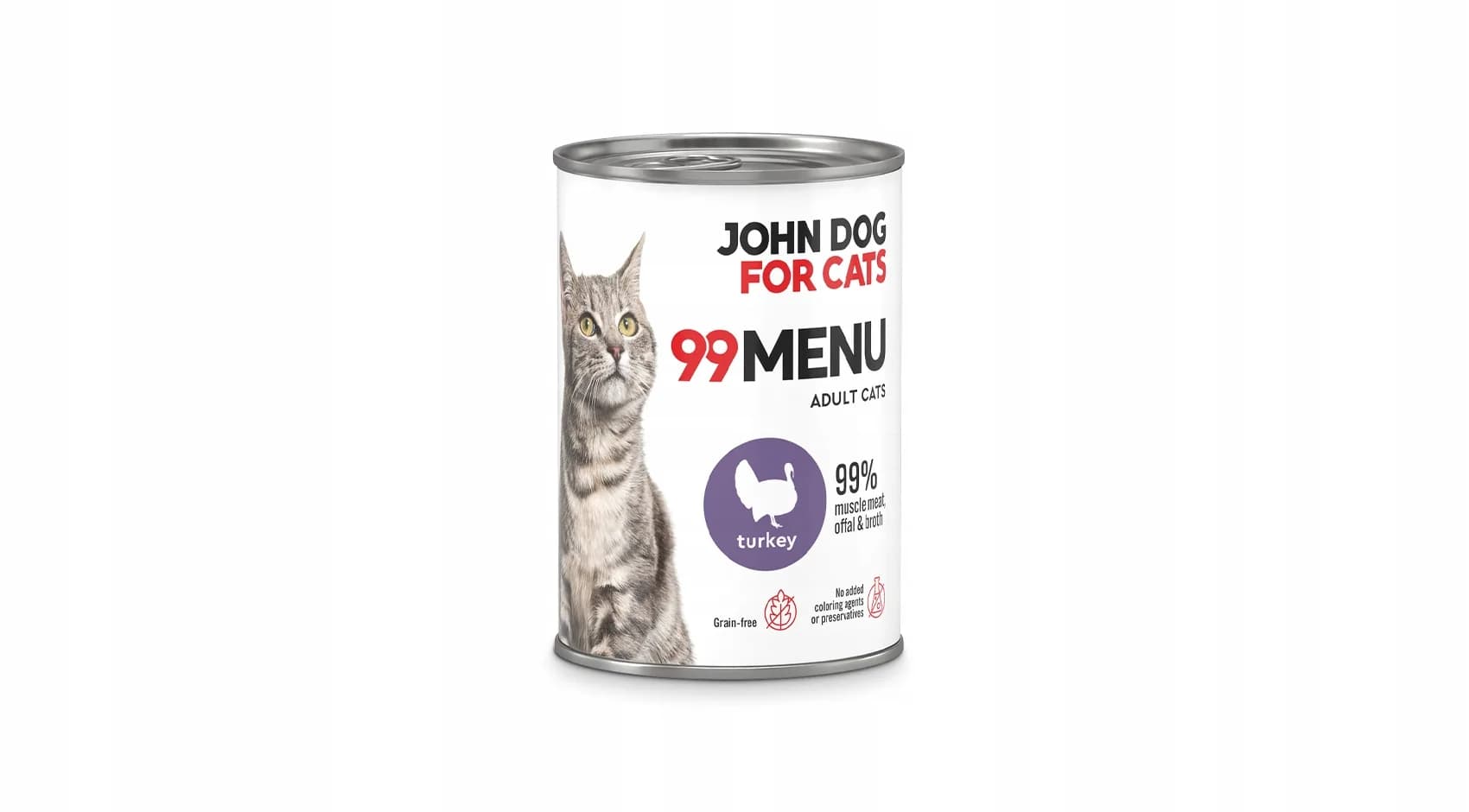 John Dog for Cats 99 Menu karma mokra z kurczakiem i indykiem dla dorosłych kotów – 400 g