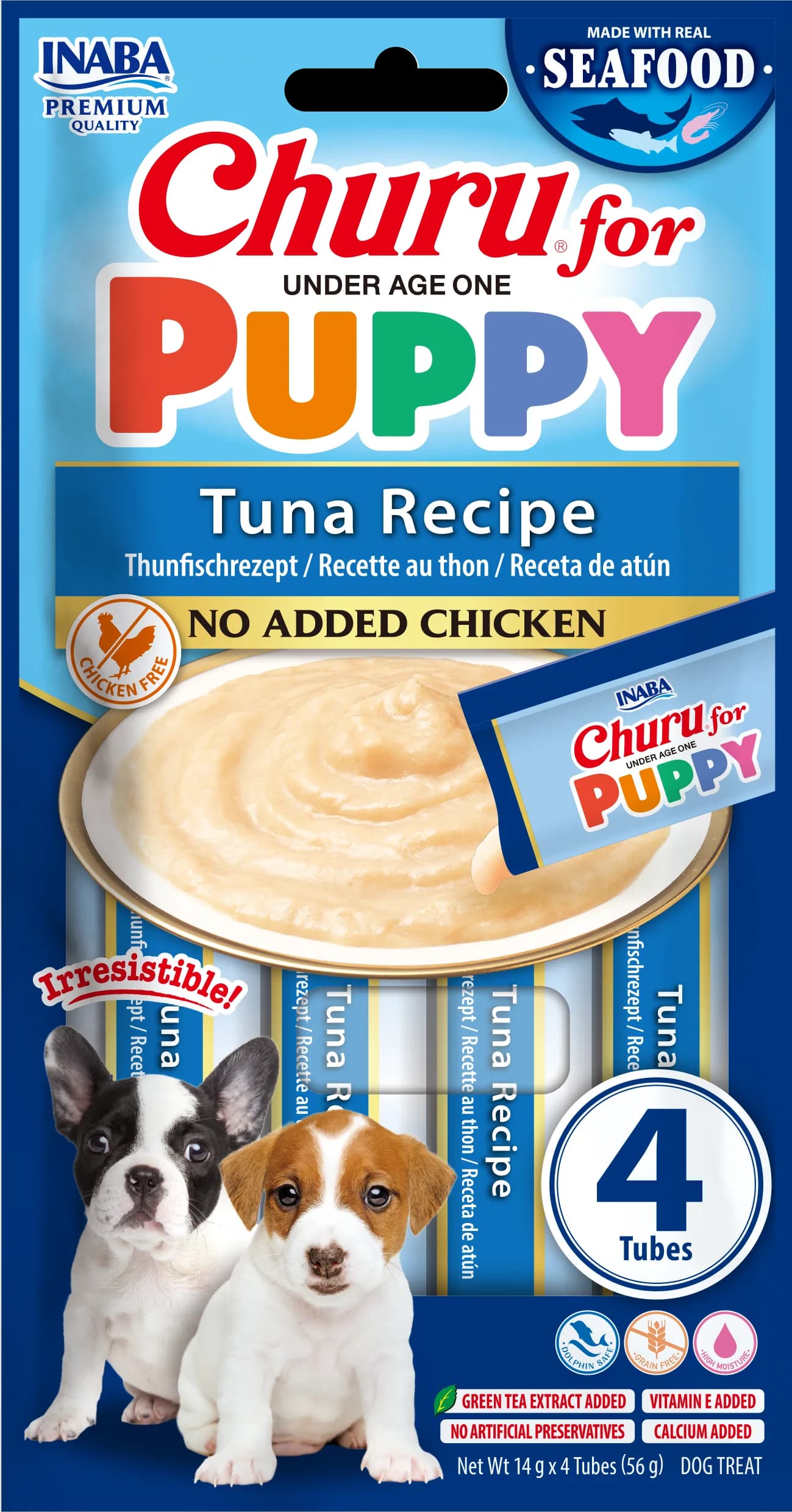 INABA Dog Churu for Puppy przysmak dla szczeniąt Tuna Receipe 4 x 54 g