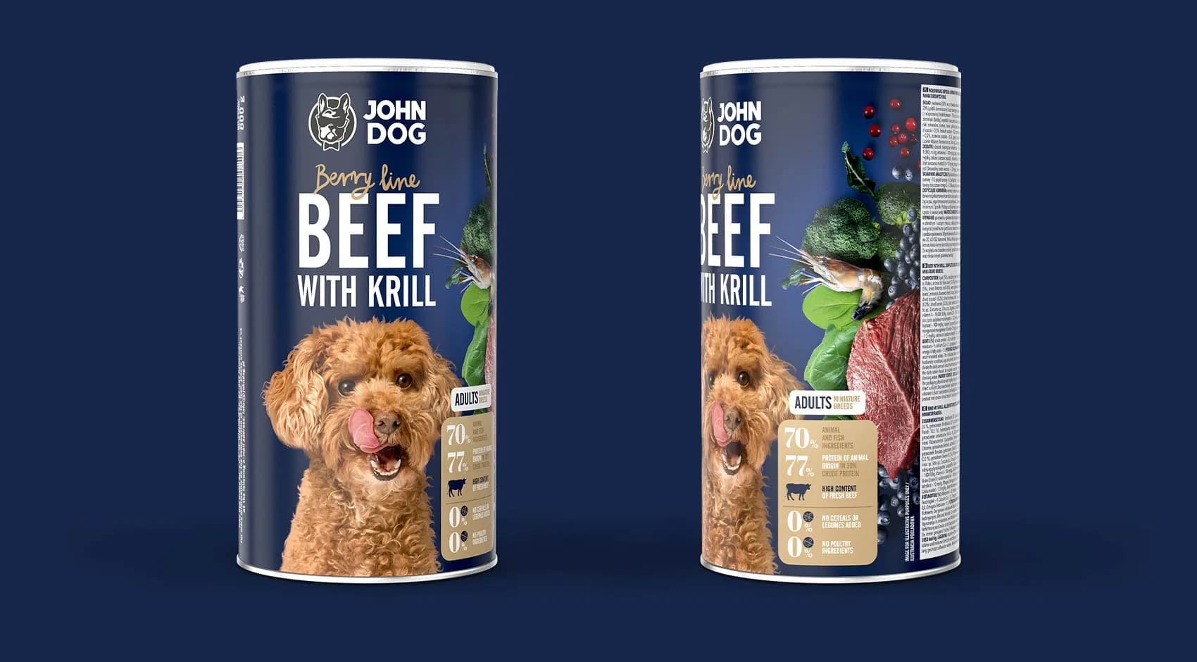 John Dog Berry Mini Rasy wołowina z krylem – 120 g
