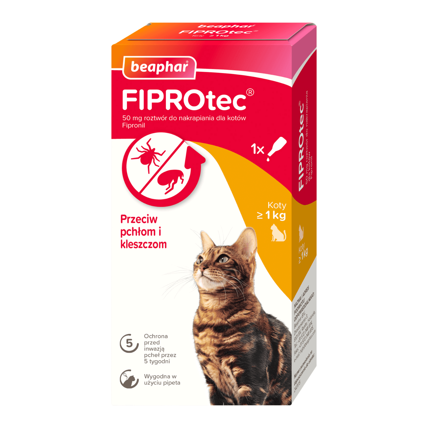 Beaphar FIPROtec dla kotów fipronil 50 mg