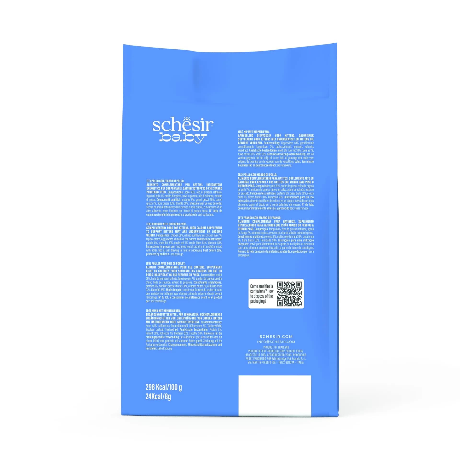 Schesir Baby Thrive multipack karma mokra dla kociąt kurczak z wątróbką – 20x8 g