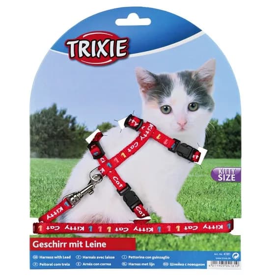 Trixie szelki ze smyczą dla kociąt z napisem Kitty Cat
