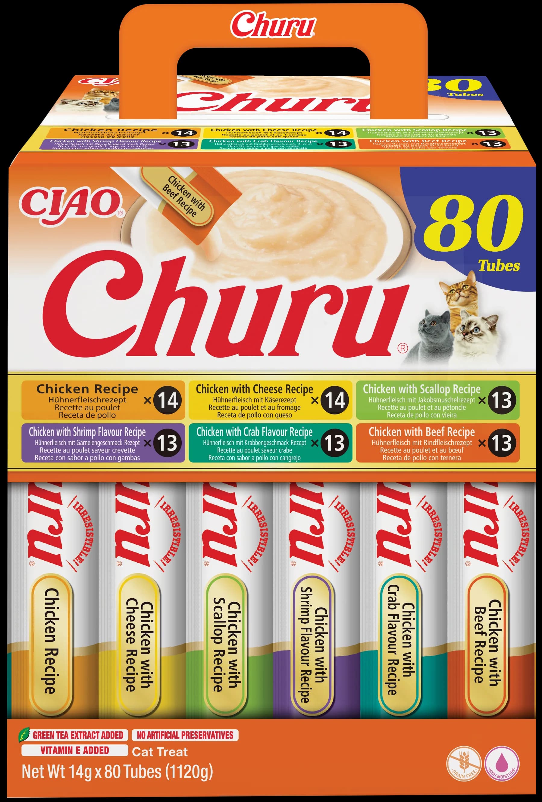INABA Churu 80P Uzupełniająca karma dla kotów mix przysmaków z kurczakiem 80 14 g