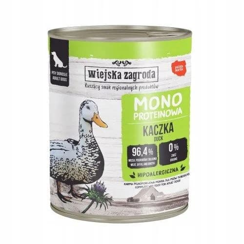 Wiejska Zagroda Karma mokra dla psa Monobiałkowa Kaczka – 800 g