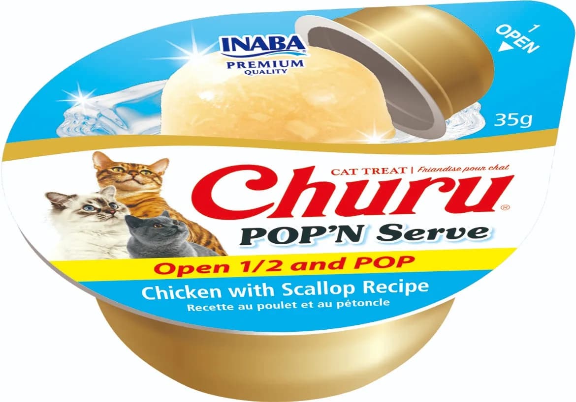 INABA Churu Pop’n Serve Chicken & Scallop Recipe 2 × 35 g 70 g