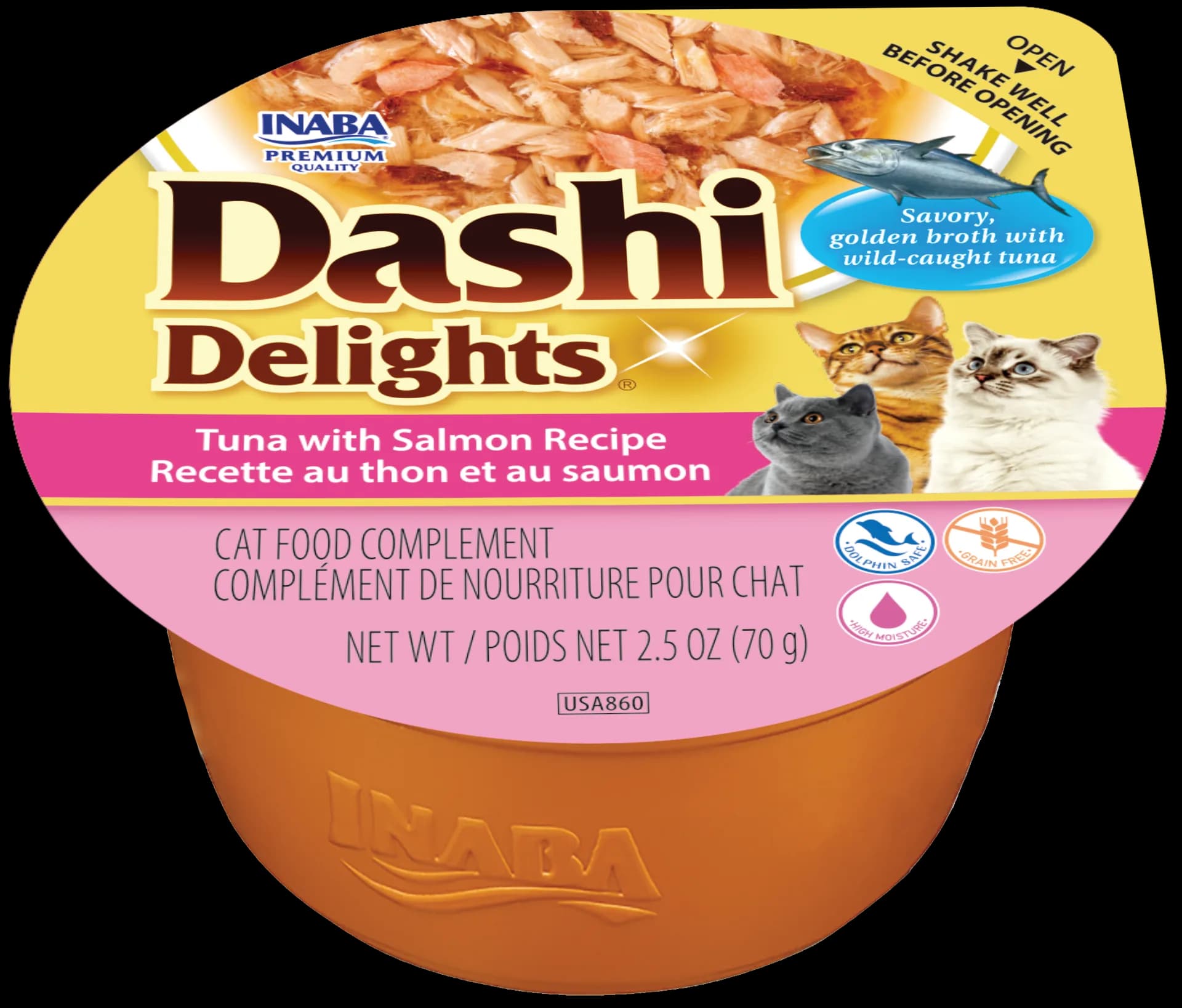INABA Naba Cat Dashi Delights Karma dla kota przysmak tuńczyk z łososiem 70 g