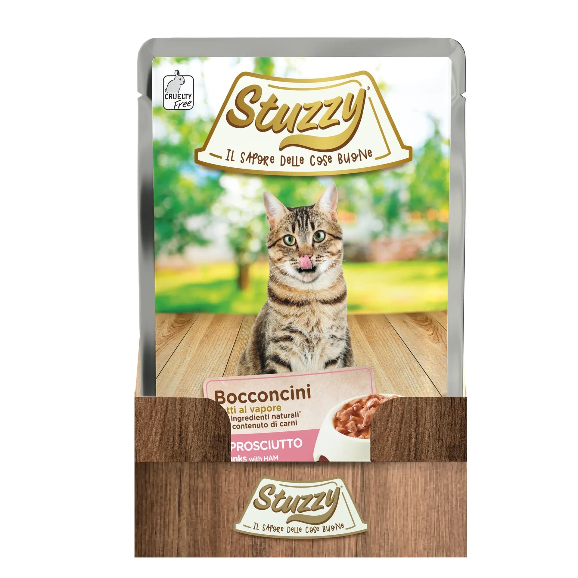 Stuzzy Bocconcini karma mokra dla dorosłych kotów szynka w sosie 85 g