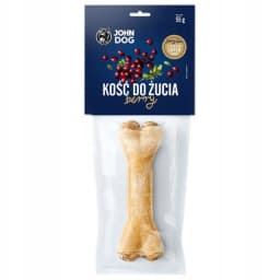 John Dog Smakołyki Kość do żucia Berry żwacz i penis wołowy z żurawiną 12 cm 1 szt.