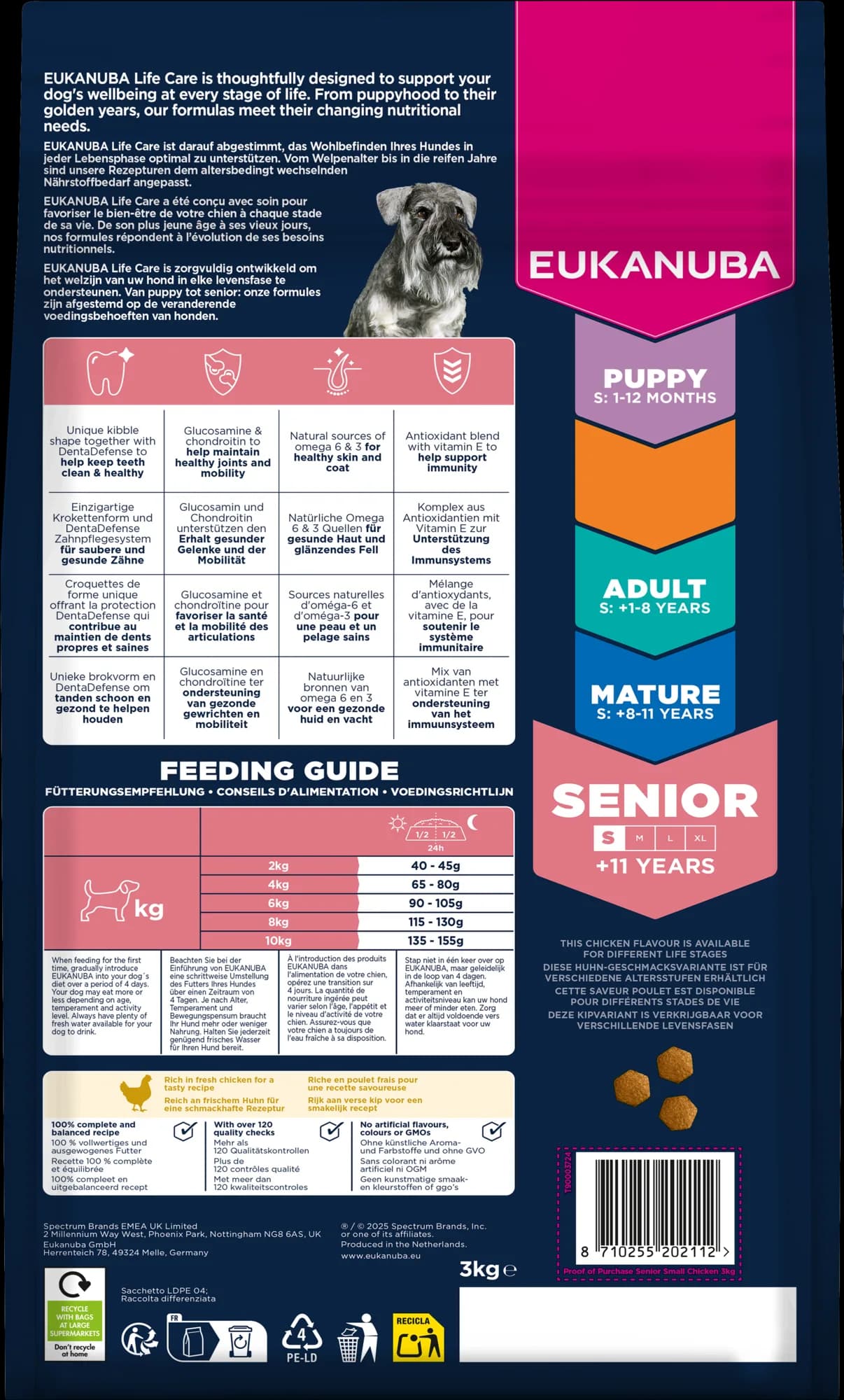 Eukanuba Dog life care mature karma sucha dla starszych psów małych ras kurczak 3 kg