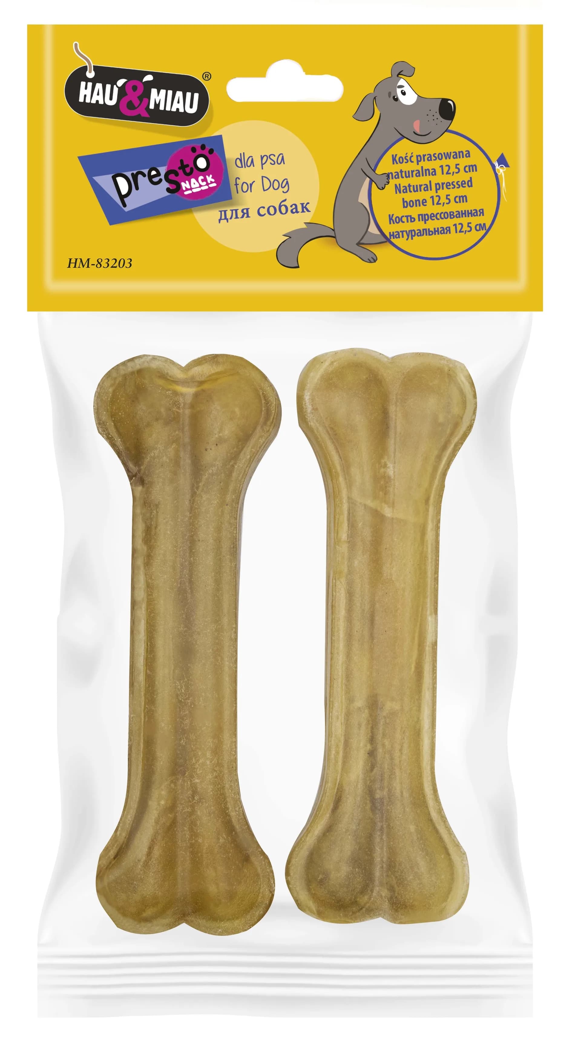 Hau&Miau Kość prasowana naturalna dla psa – 5 cm / 5 cm