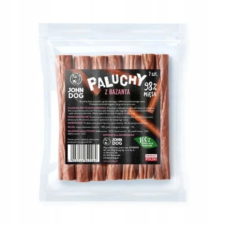 John Dog Paluchy bażant Smaczki z Bażantem Przekąska dla psa 7 szt.