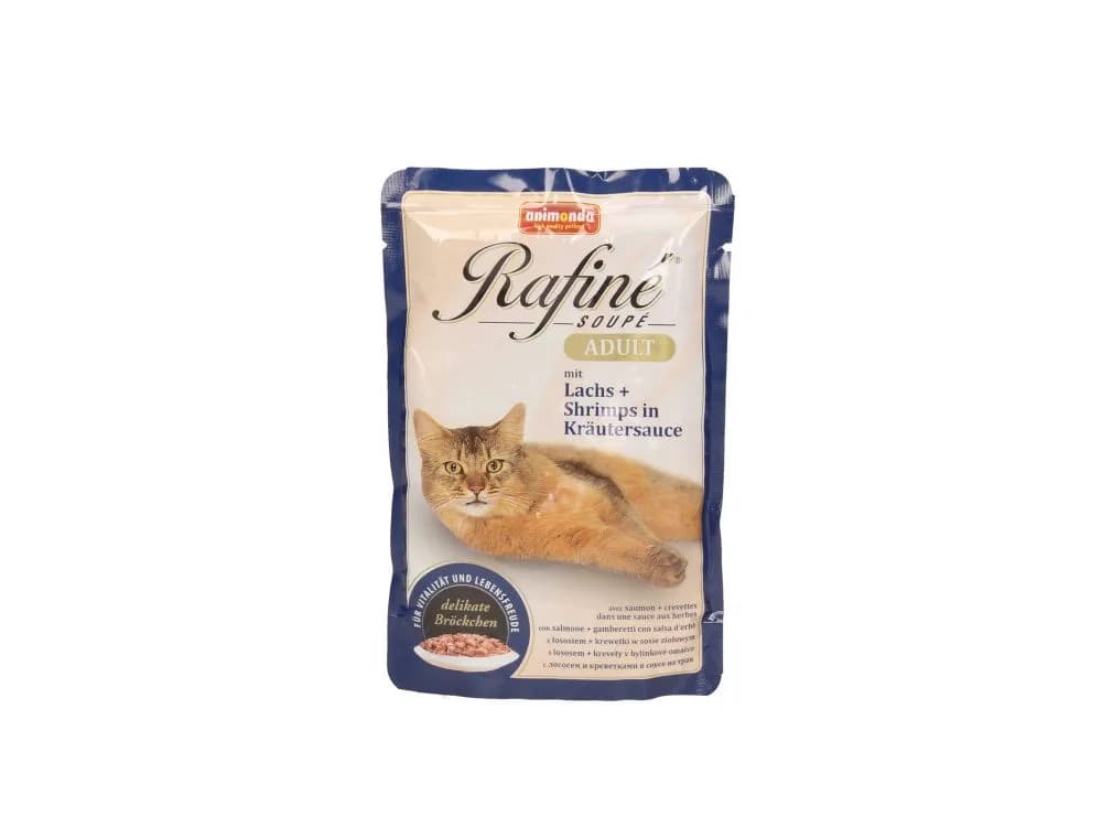 Animonda Rafine Soupe karma mokra dla kotów łosoś z krewetkami w sosie Ziołowym 100 g