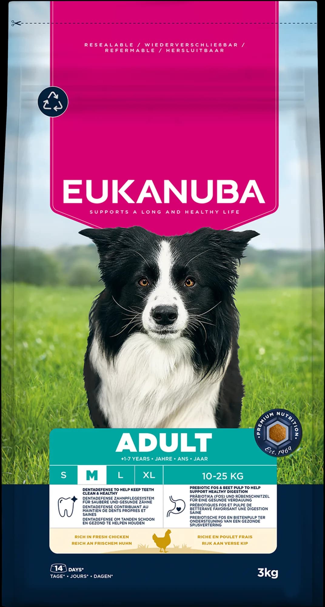 Eukanuba Adult Medium Breed karma sucha z kurczakiem i indykiem dla dorosłych psów średnich ras – 3 kg