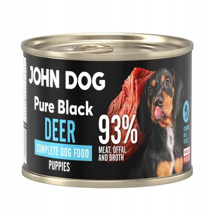 John Dog Pure Black Junior karma mokra dla szczeniąt jeleń