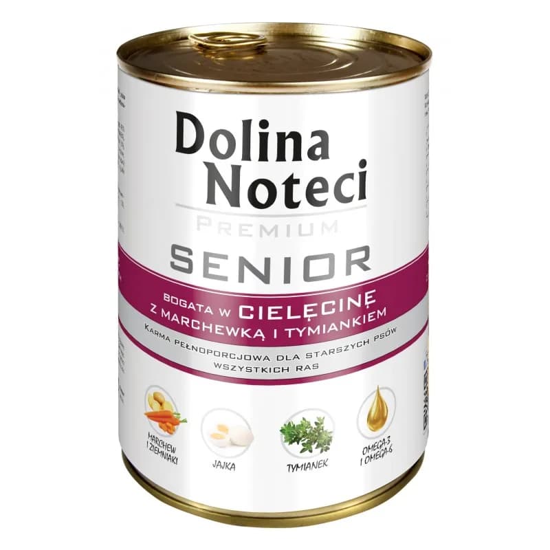 Dolina Noteci Premium senior cielęcina z marchewką i tymiankiem dla psa 400 g