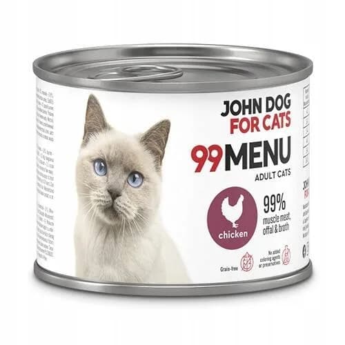 John Dog for Cats 99 Menu karma mokra z kurczakiem dla dorosłych kotów